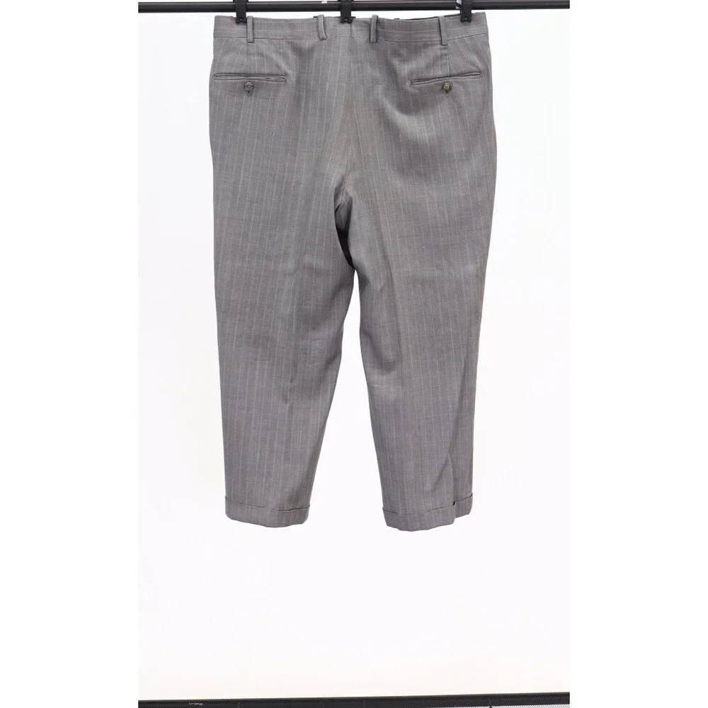 Tom James 44S 40x26 Gray Striped 2-Button Suit R458 - Picture 15 of 15